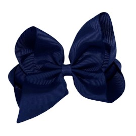 WD2U Girls 6 Classic Style Large Boutique Grosgrain Hair Bow Alligator Clip Navy Blue