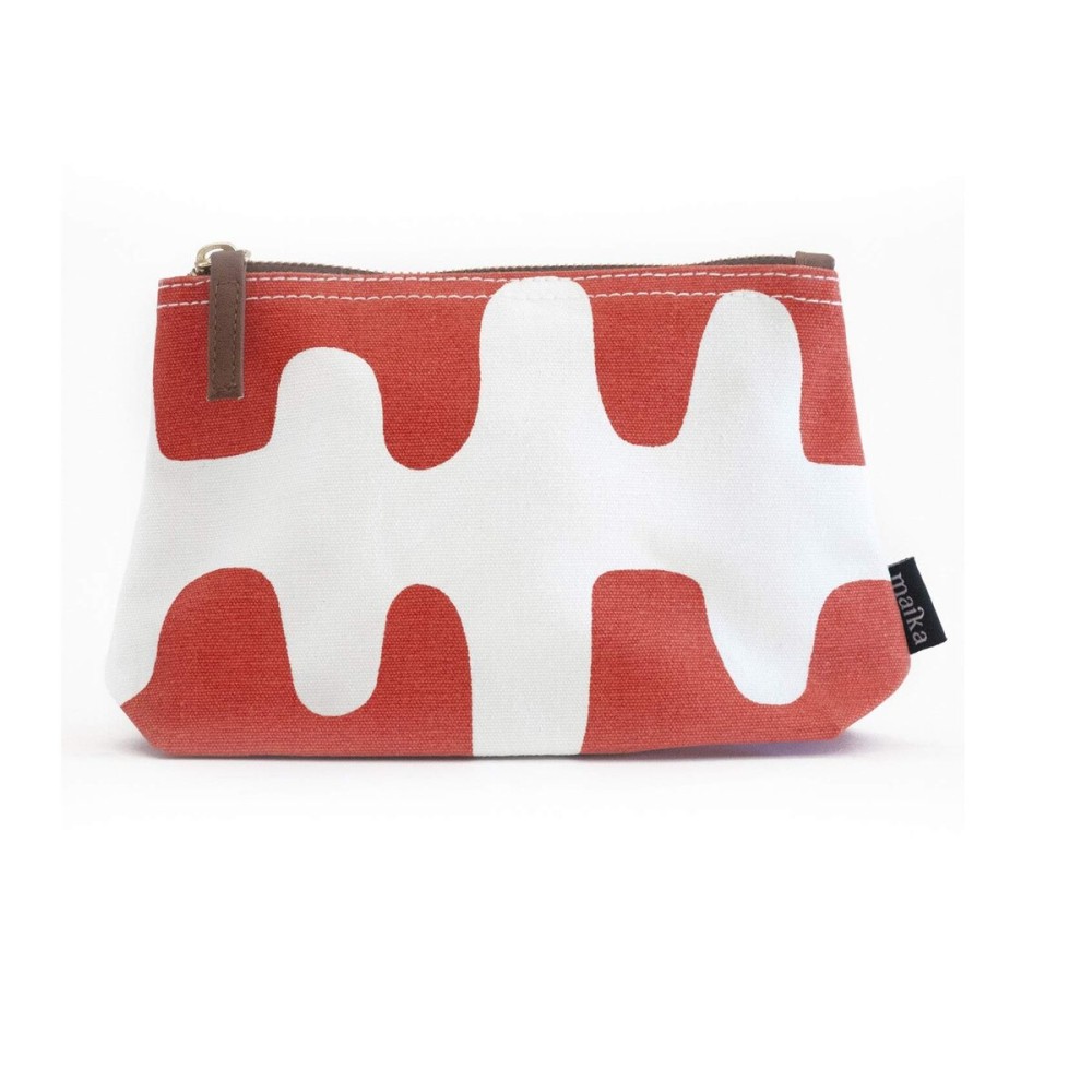 MAIKA Recycled Canvas Small Travel Pouch, Echo Tangerine