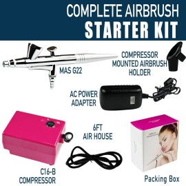 HUBEST Airbrush Makeup System kit with Mini Compressor Beauty Face Paint Kit 0.4mm Needle and Nozzle Nail Body Paint Set Cosmetic 3 Level Pressure Adjustable HUBEST Airbrush Makeup System kit with Mini Compressor Beauty Face Paint Kit 0.4mm Needle and Nozzle Nail Body Paint Set Cosmetic 3 Level Pressure Adjustable