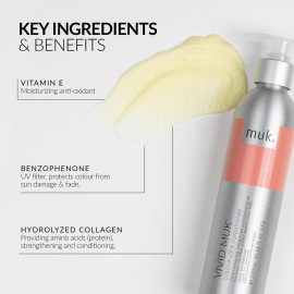 MUK. Vivid Colour Lock Conditioner - Nourishing Color Protect against colour fade. Detangling Colored Hair Conditioner for Shine, Smoothness & Frizz Control, 300ml