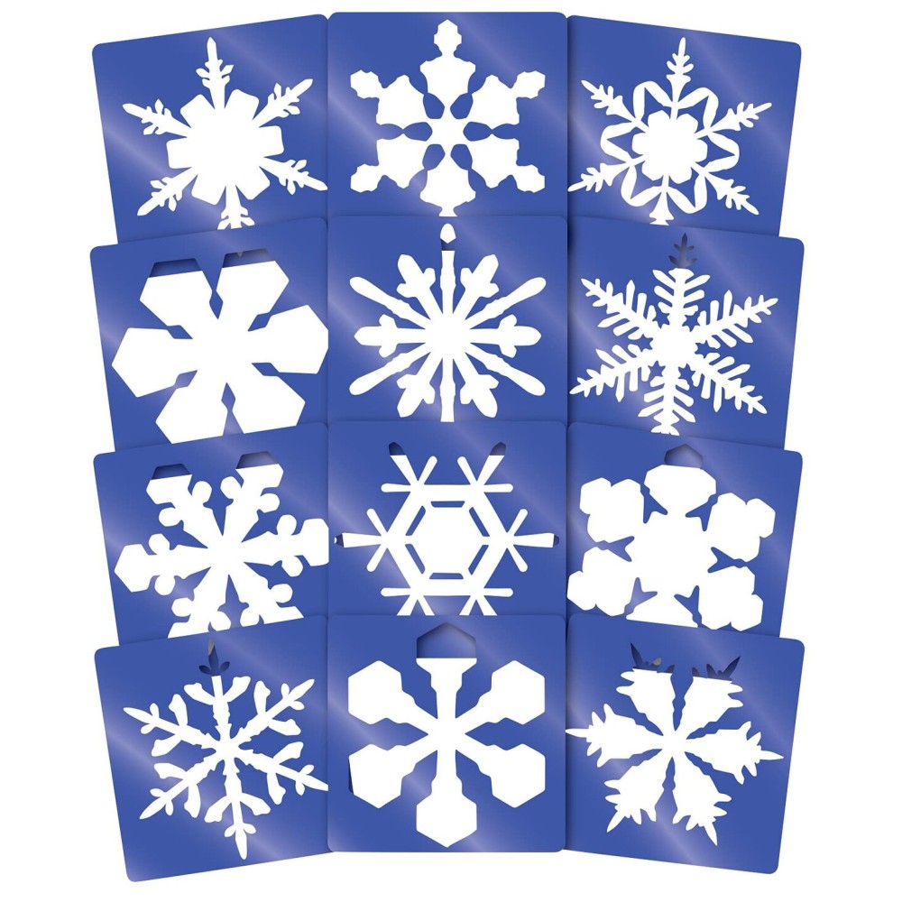 Roylco 1434845 Super Snowflake Stencil, 8 Size
