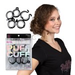 PuffCuff Micro 1.5 Hair Clamps, For All Natural, Thick, Curly, Kinky, Textured, Locs or Braided Hair | Painless, Damage-Free Styling Tool, Black, 5 Pieces