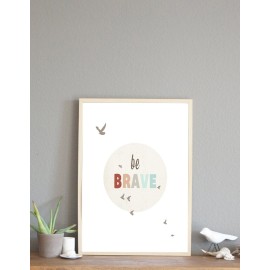 Kid\'s Wall Art Be Brave 11x14 Print for Boys, Girls or Baby\'s Room, Nature Themed Nursery Decor, Motivational Art