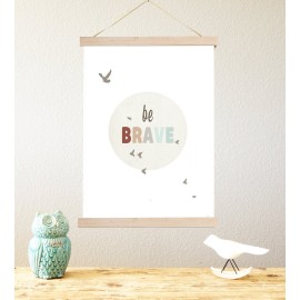 Kid\'s Wall Art Be Brave 11x14 Print for Boys, Girls or Baby\'s Room, Nature Themed Nursery Decor, Motivational Art