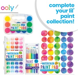 Ooly Lil\' Watercolor Washable Paint Pods Set with Brush, 36 colors & 1 Paintbrush, Washable Watercolors in a Portable Case, Back to School Supplies for All Ages, Bright & Vibrant Colors