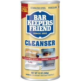 Bar Keepers Friend Powder Cleanser 12 Oz - Multipurpose Cleaner & Stain Remover - Bathroom, Kitchen & Outdoor Use - for Stainless Steel, Aluminum, Brass, Ceramic, Porcelain, Bronze and More (2 Pack) Bar Keepers Friend Powder Cleanser 12 Oz - Multipurpose Cleaner & Stain Remover - Bathroom, Kitchen & Outdoor Use - for Stainless Steel, Aluminum, Brass, Ceramic, Porcelain, Bronze and More (2 Pack)