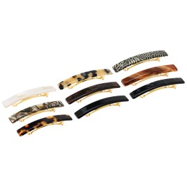 France Luxe Small Luxury Rectangle Barrette - Nacro Slate France Luxe Small Luxury Rectangle Barrette - Nacro Slate