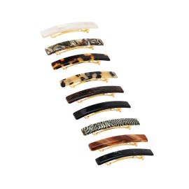 France Luxe Small Luxury Rectangle Barrette - Nacro Slate France Luxe Small Luxury Rectangle Barrette - Nacro Slate