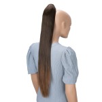 CAISHA 28 Extra Long Straight Ponytail Hairpiece Heat-resistant Synthetic Fibres Brown Mix H81