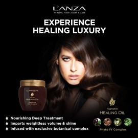 L\'ANZA Keratin Healing Oil Intensive Hair Masque, Leave-in Conditioner Treatment for Damaged Hair, Nourishing Mask, Repairs, Boosts Shine, Strength, and Prevents Frizz, Cruelty Free (7.1 Fl Oz) L\'ANZA Keratin Healing Oil Intensive Hair Masque, Leave-in Conditioner Treatment for Damaged Hair, Nourishing Mask, Repairs, Boosts Shine, Strength, and Prevents Frizz, Cruelty Free (7.1 Fl Oz)