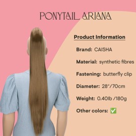 CAISHA 28 Extra Long Straight Ponytail Hairpiece Heat-resistant Synthetic Fibres Brown H80