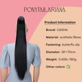 CAISHA 28 Extra Long Straight Ponytail Hairpiece Heat-resistant Synthetic Fibres Black H74 CAISHA 28 Extra Long Straight Ponytail Hairpiece Heat-resistant Synthetic Fibres Black H74