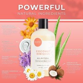 DANI Naturals Moisturizing Body Wash - Tropical Coconut Hibiscus Scent with Organic Aloe Vera & Natural Glycerin - Paraben & Sulfate-Free Shower Gel - 12 oz - Vegan & Cruelty-Free DANI Naturals Moisturizing Body Wash - Tropical Coconut Hibiscus Scent with Organic Aloe Vera & Natural Glycerin - Paraben & Sulfate-Free Shower Gel - 12 oz - Vegan & Cruelty-Free