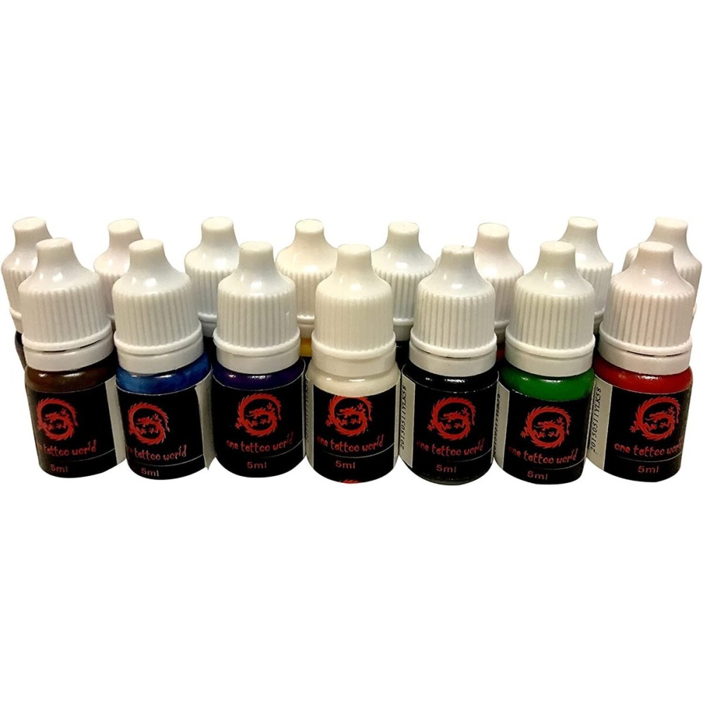 One Tattoo World Premium Tattoo Ink Set, 5ml Series (15-Color), OTW-D015 One Tattoo World Premium Tattoo Ink Set, 5ml Series (15-Color), OTW-D015