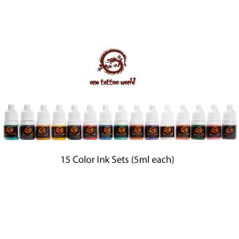 One Tattoo World Premium Tattoo Ink Set, 5ml Series (15-Color), OTW-D015 One Tattoo World Premium Tattoo Ink Set, 5ml Series (15-Color), OTW-D015