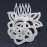 Bridal/Wedding/Prom/Party Rhodium Plated Clear Austrian Crystal Sculptured Rose Hair Comb - 55mm