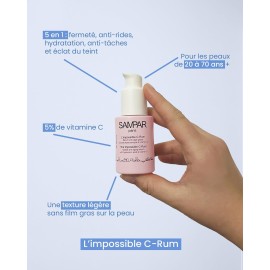 SAMPAR Age Antidote The Impossible C-Rum - Anti-Aging Serum with Vitamin C, Retinol, Enzyme Peel, BHA & AHA - Smooths Wrinkles, Evens Skin Tone - All Skin Types, Cruelty-Free, Made in Paris (1 fl oz)