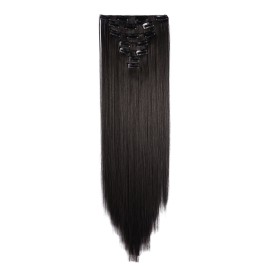 Onedor 24 Straight Synthetic Clip in Hair Extensions. 7 individual pieces for multiple styles.140g (2-Darkest Brown) Onedor 24 Straight Synthetic Clip in Hair Extensions. 7 individual pieces for multiple styles.140g (2-Darkest Brown)