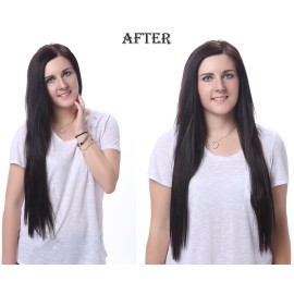 Onedor 24 Straight Synthetic Clip in Hair Extensions. 7 individual pieces for multiple styles.140g (2-Darkest Brown) Onedor 24 Straight Synthetic Clip in Hair Extensions. 7 individual pieces for multiple styles.140g (2-Darkest Brown)