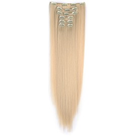 Onedor 24 Straight Synthetic Clip in Hair Extensions. 7 individual pieces for multiple styles.140g (613-Pre Bleach Blonde) Onedor 24 Straight Synthetic Clip in Hair Extensions. 7 individual pieces for multiple styles.140g (613-Pre Bleach Blonde)