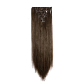 Onedor 24 Straight Synthetic Clip in Hair Extensions. 7 individual pieces for multiple styles.140g (8-medium Ash Brown) Onedor 24 Straight Synthetic Clip in Hair Extensions. 7 individual pieces for multiple styles.140g (8-medium Ash Brown)