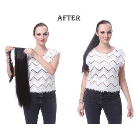 Onedor 24 Straight Wrap Around Ponytail Extension for Women. Premium Synthetic Fiber 120g-130g (16H613)