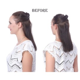 Onedor 24 Straight Wrap Around Ponytail Extension for Women. Premium Synthetic Fiber 120g-130g (1B Off Black)