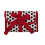 ORB Travel-JP100-B-Polka Dots-Black/White/Red-Jewelry organizer roll cosmetic bag accessories travel bag