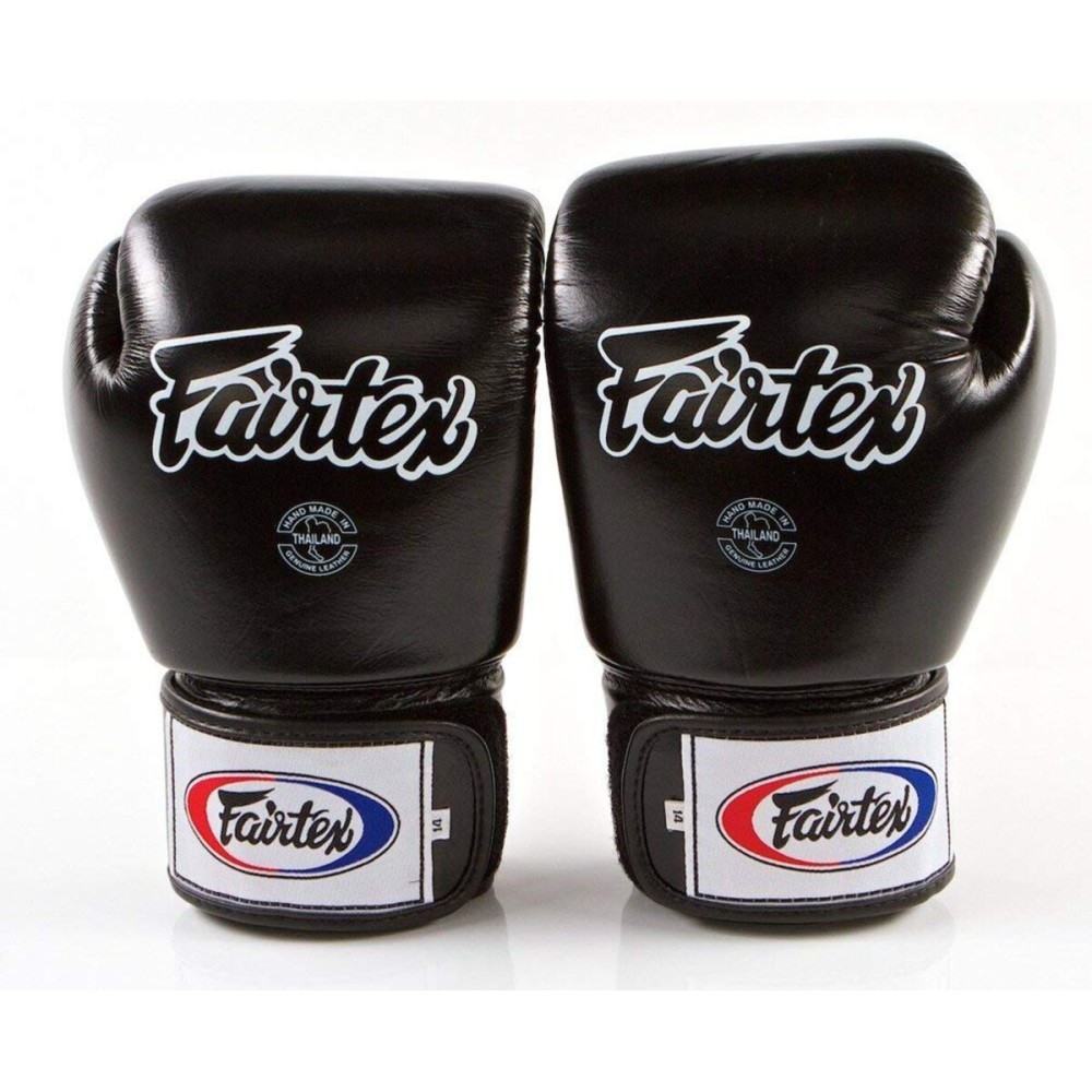 Fairtex BGV1BR Muay Thai Boxing Breathable Gloves for Men, Women, Kids | MMA Gloves, Kickboxing, Gym, Workout | Premium Quality, Light Weight & Shock Absorbent 16 oz Boxing Gloves-Black