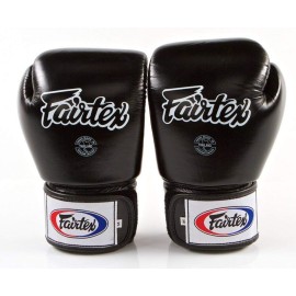 Fairtex BGV1BR Muay Thai Boxing Breathable Gloves for Men, Women, Kids | MMA Gloves, Kickboxing, Gym, Workout | Premium Quality, Light Weight & Shock Absorbent 16 oz Boxing Gloves-Black