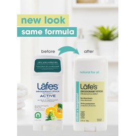 Lafe\'s Natural Deodorant | 2.25oz Aluminum Free Natural Deodorant Stick for Women & Men | Paraben Free & Baking Soda Free with 24-Hour Protection (Citrus & Bergamot, 2.25 Ounce)