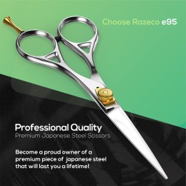 Suvorna 6 Hair Scissors Professional - Hair Shears for Women & Men - Extremely Sharp Hair Cutting Scissors to Cut Hair - Right Hand Barber Shears for Hair Cutting for Hairdressers and Professionals