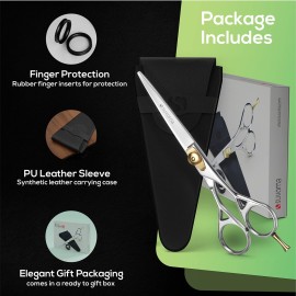Suvorna 6 Hair Scissors Professional - Hair Shears for Women & Men - Extremely Sharp Hair Cutting Scissors to Cut Hair - Right Hand Barber Shears for Hair Cutting for Hairdressers and Professionals