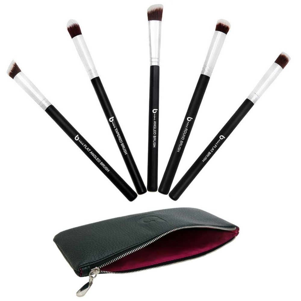 Mini Kabuki Makeup Brush Set - Beauty Junkees 5pc Professional Eyeshadow Make Up Brushes with Case; Blending, Concealer, Contour Highlighter, Smudging Eye Shadow Cosmetics, Cruelty Free Mini Kabuki Makeup Brush Set - Beauty Junkees 5pc Professional Eyeshadow Make Up Brushes with Case; Blending, Concealer, Contour Highlighter, Smudging Eye Shadow Cosmetics, Cruelty Free