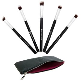 Mini Kabuki Makeup Brush Set - Beauty Junkees 5pc Professional Eyeshadow Make Up Brushes with Case; Blending, Concealer, Contour Highlighter, Smudging Eye Shadow Cosmetics, Cruelty Free Mini Kabuki Makeup Brush Set - Beauty Junkees 5pc Professional Eyeshadow Make Up Brushes with Case; Blending, Concealer, Contour Highlighter, Smudging Eye Shadow Cosmetics, Cruelty Free