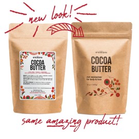 Better Shea Butter Raw Cocoa Butter - Unrefined, 100% Pure, Food Grade - Use for Cocoa Lip Balm, Stretch Marks Cream, Cacao Butter Cream, Scars Oil, Whipped Lotion - Skin & Hair Moisturizer 1LB Block