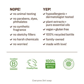 Everyone 3-in-1 Soap, Body Wash, Bubble Bath, Shampoo, 32 Ounce (Pack of 2), Coconut and Lemon, made with Essential Oils for Men and Women