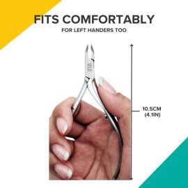 Rui Smiths Professional Cuticle Nippers | Precision Surgical-Grade Stainless Steel Cuticle Trimmer, French Handle, Single Spring, 5mm Jaw (Half Jaw)