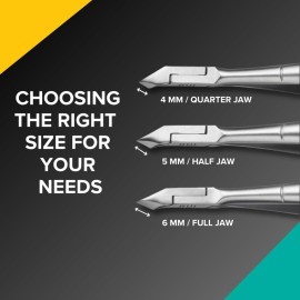 Rui Smiths Professional Cuticle Nippers | Precision Surgical-Grade Stainless Steel Cuticle Trimmer, French Handle, Single Spring, 5mm Jaw (Half Jaw)