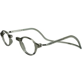 Clic Magnetic Reading Glasses, Computer Readers, Replaceable Lens, Adjustable Temples, Classic, (S-M, Smoke, 2.50 Magnification)