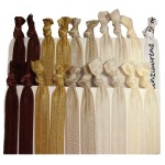 Kenz Laurenz Hair Ties Ponytail Holders - 20 Pack - Brown Ombre No Crease Ouchless Elastic Styling Accessories Pony Tail Holder Ribbon Bands
