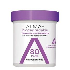 Almay Longwear and Waterproof Eye Makeup Remover Pads, 80 Count (Pack of 4) Almay Longwear and Waterproof Eye Makeup Remover Pads, 80 Count (Pack of 4)