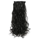 OneDor 20 Curly Full Head Clip in Synthetic Hair Extensions 7pcs 140g (2-Darkest brown)