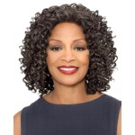 Kerry Wig Color 4 Medium Dark Brown - Foxy Silver Wigs Shoulder Length Curly Synthetic Lace Front African American Women\'s Stitched Wefted Lightweight Average Cap