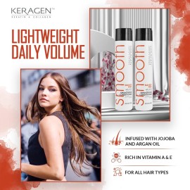 KERAGEN - Smoothing Conditioner with Keratin and Collagen for All Hair Types, Sulfate Free, 10 Oz - Moisturizes, Strengthens, Protects Color and Repair - Panthenol, Vitamins, and Jojoba Oil