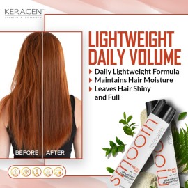 KERAGEN - Smoothing Conditioner with Keratin and Collagen for All Hair Types, Sulfate Free, 10 Oz - Moisturizes, Strengthens, Protects Color and Repair - Panthenol, Vitamins, and Jojoba Oil