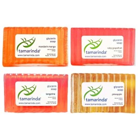 tamarinda Glycerin Soap - 4 Bar Tropical Fruit Collection
