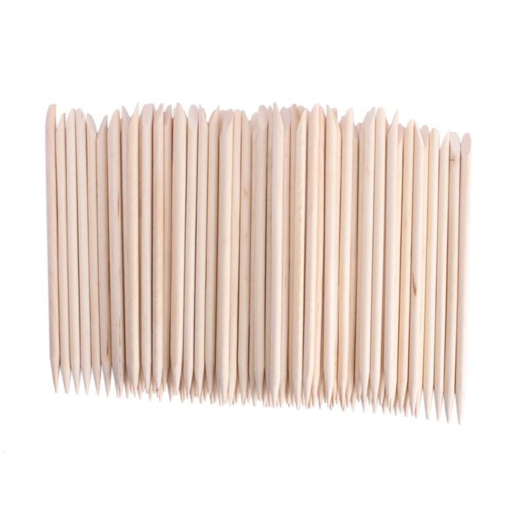JOVANA 1000 pcs Nail Art Orange Wood Sticks Cuticle Pusher Remover Manicure Pedicure Tool 120mm