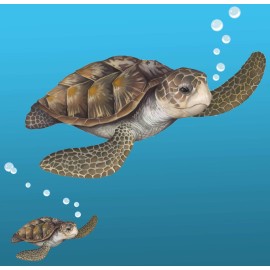 Sea Turtle Wall Decal ~Ocean Undersea Animal Tortoise Wall Sticker for Kids Room Decor, Boys Girls Toddler Baby Nursery Bedroom, Playroom, Bathroom, Vinyl Art Gift