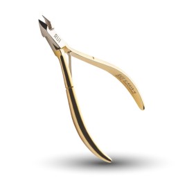 Rui Smiths Professional Cuticle Nippers, Gold-Plated Carbon Steel, French Handle, Single Spring, 6mm Jaw (Full Jaw)